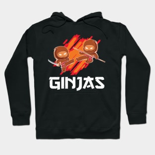 Ginjas Funny Gingerbread Christmas Ninjas Hoodie